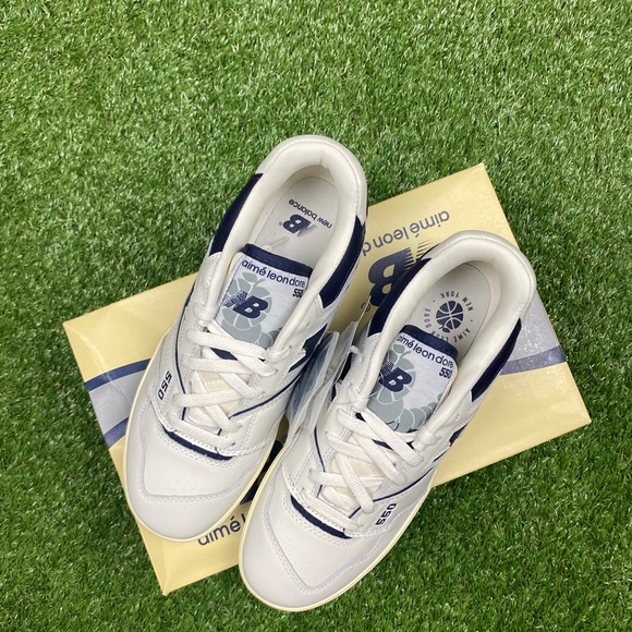 Deadstock new in box Aime Leon Dore x New Balance 550 sneaker Navy sz 8 mens - Picture 4 of 4